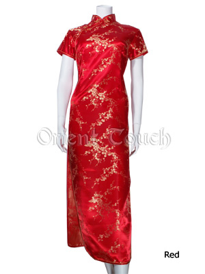 Short-Sleeved Plum Blossom Cheongsam